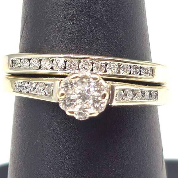14k White Gold Diamond Wedding Set SZ 7 / 5G / .50CTW